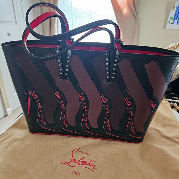 AUTHENTIC - Christian Louboutin Walk a Mile in My Shoes Tote Bag - Picture 1 of 6